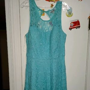 Turquoise sparkling party dress